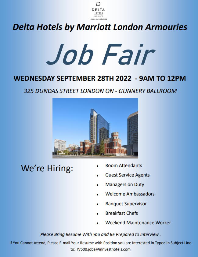 Delta Hotels by Marriott London Armouries Job Fair London Economic